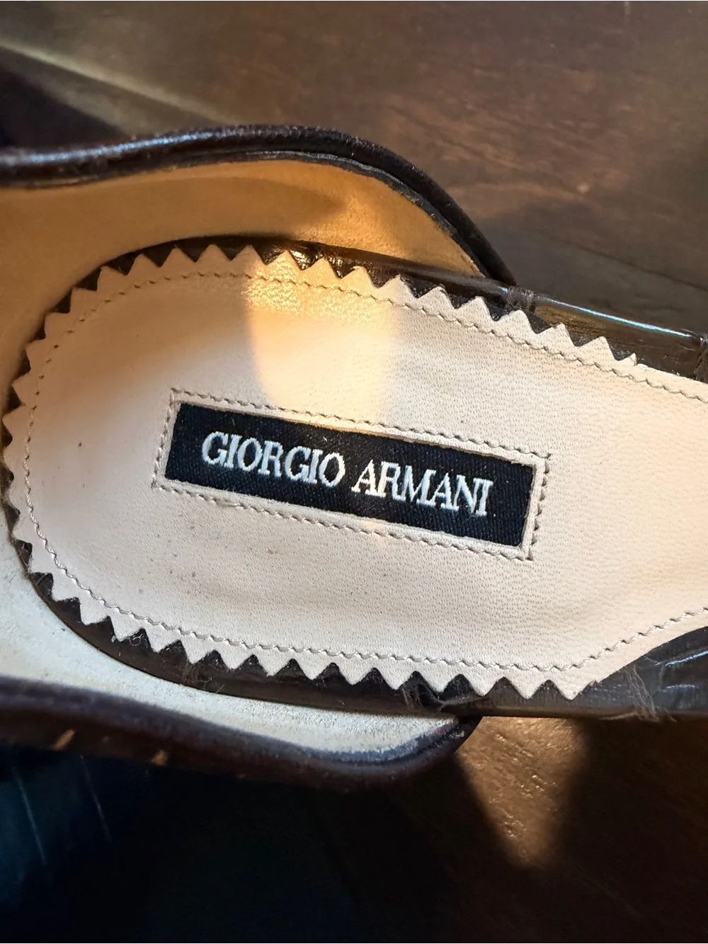 Giorgio Armani Shoes Women's Pointed D'orsay Pump In Dark Brown Croc
